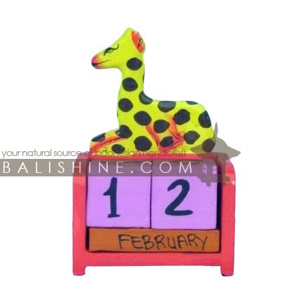 Balishine: Your natural source of indonesian handicraft presents in its Various collection the Perpetual Calendar:415AYA76860:This perpetual calendar is produced in Bali and made from albesia wood.  