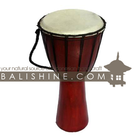 Balishine: Your natural source of indonesian handicraft presents in its Various collection the Djembe:412CIK602426:This djembe is a handicraft of Bali made from natural mahogany wood with an natural skin of cow.  