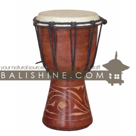 Balishine: Your natural source of indonesian handicraft presents in its Various collection the Djembe:412CIK604963:This djembe is a handicraft of Bali made from natural mahogany wood with an natural skin of cow.  