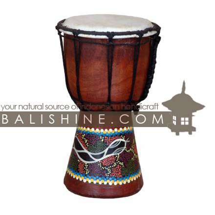 Balishine: Your natural source of indonesian handicraft presents in its Various collection the Djembe:412CIK604967:This djembe is a handicraft of Bali made from natural mahogany wood with an natural skin of cow.  