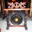 balishine This decorative gong is a handicraft of Bali made from mahogany wood with brass.