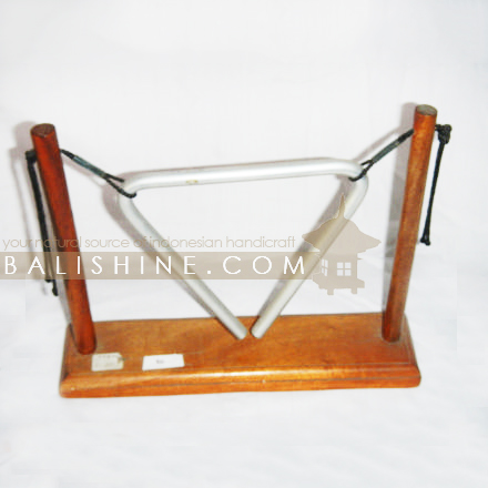 Balishine: Your natural source of indonesian handicraft presents in its Various collection the Triangle:412MIK606988:This music intrument is made from stainless metal and mahogany wood..  