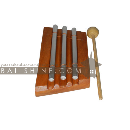 Balishine: Your natural source of indonesian handicraft presents in its Various collection the Xylophone:412MIK606993:This xylophone 3 tones is a handicraft of Bali made from stainless and mahogany wood.  Stainless diam. 10 mm.