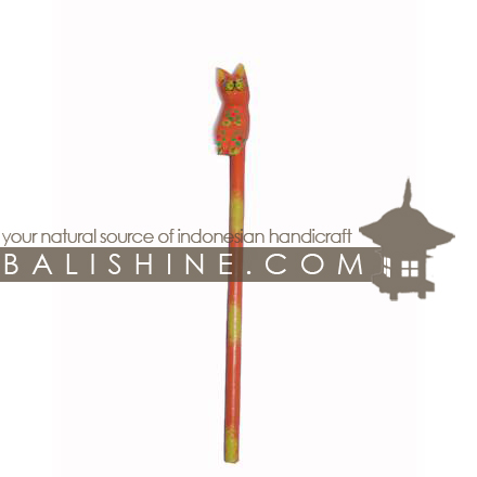 Balishine: Your natural source of indonesian handicraft presents in its Various collection the Pencil:45TOS221032:This set of 10 cats pencil is a handicraft of Bali made from albesia wood.  Full Color