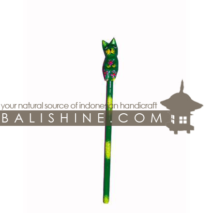 Balishine: Your natural source of indonesian handicraft presents in its Various collection the Pencil:45TOS221035:This set of 10 cats pencil is a handicraft of Bali made from albesia wood.  Full Color
